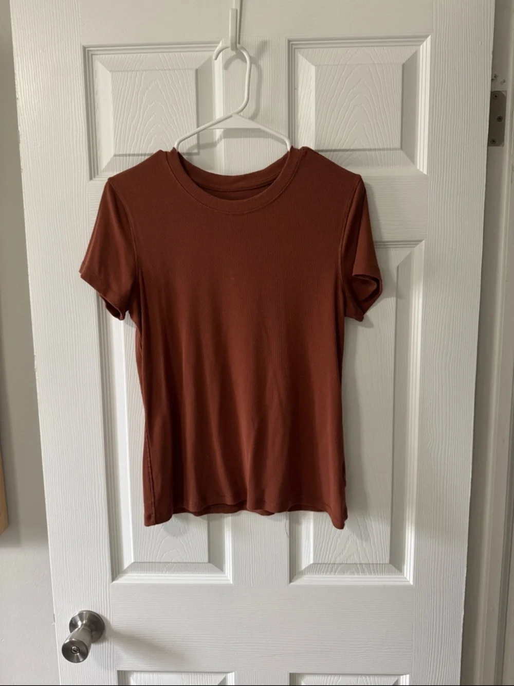 Tahari Classic Crewneck Short Sleeve Top - Rust - Picture 1 of 2